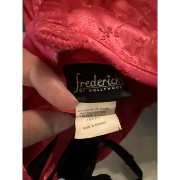 Pink & Black Fredricks of Hollywood M Lace Floral Corset Top - Picture 7 of 9